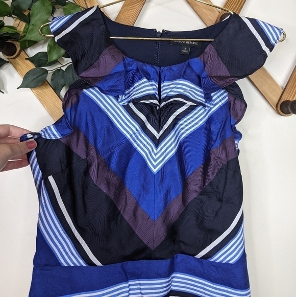 Banana Republic Silk Striped A-Line Midi Dress - Picture 4 of 11